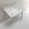 Fauceture KVPB3022M86 30" Console Sink with Brass Legs (8-Inch, 3 Hole), Marble White/Polished Nickel KVPB3022M86 - alternate 4
